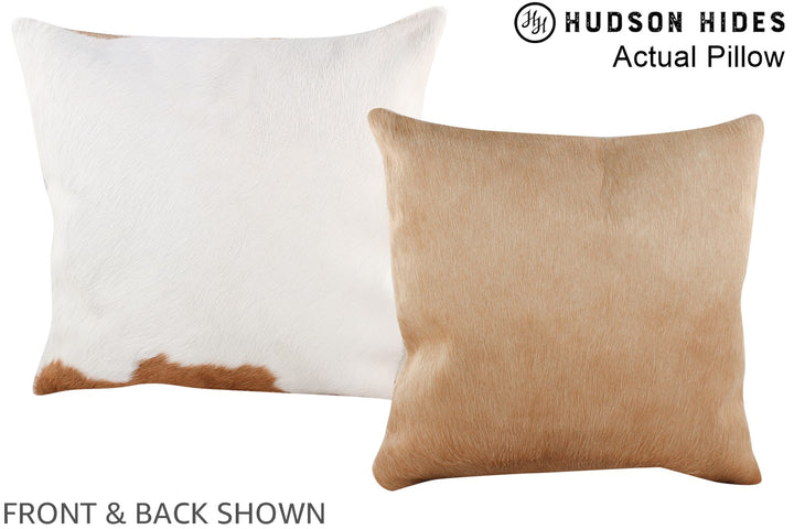 Beige 16"x16" Brazilian Cowhide Pillow #A13760 by Hudson Hides