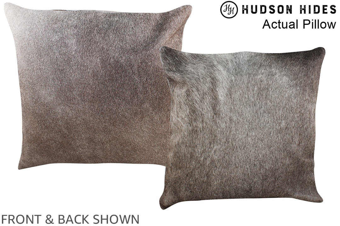 Grey 16"x16" Brazilian Cowhide Pillow #A13792 by Hudson Hides
