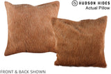 Solid Brown 16"x16" Brazilian Cowhide Pillow #A13802 by Hudson Hides