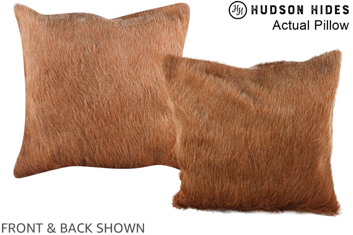 Solid Brown Cowhide Pillow #A13802