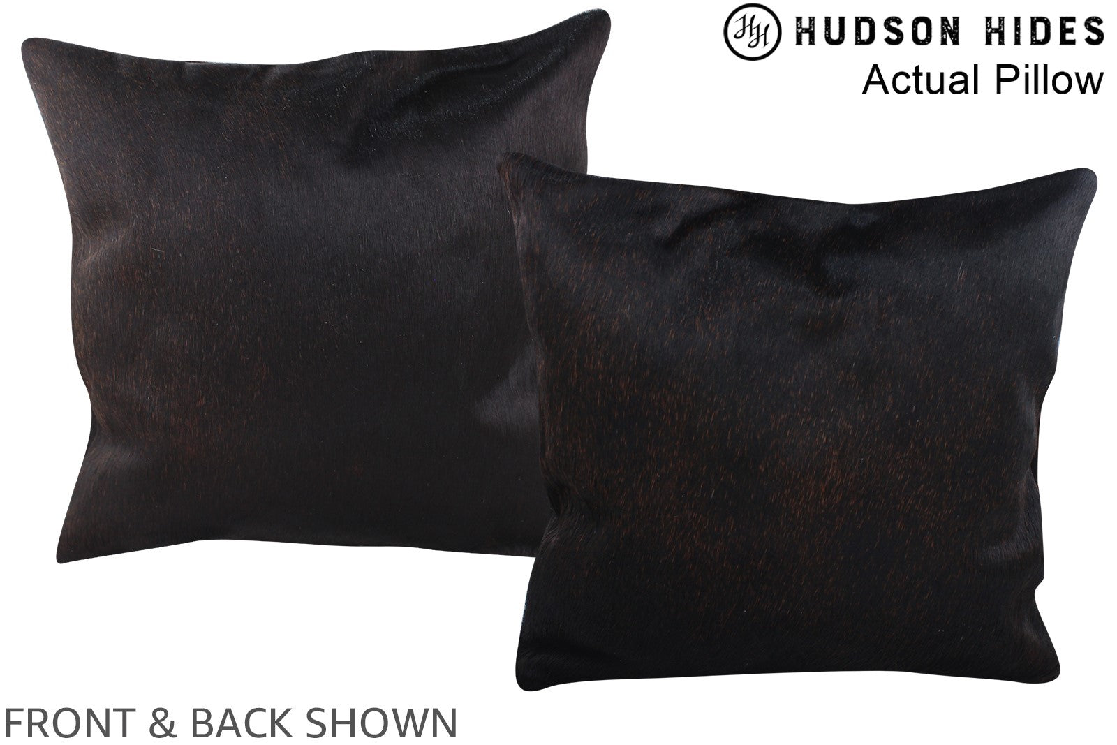 Solid Black Cowhide Pillow #A13812