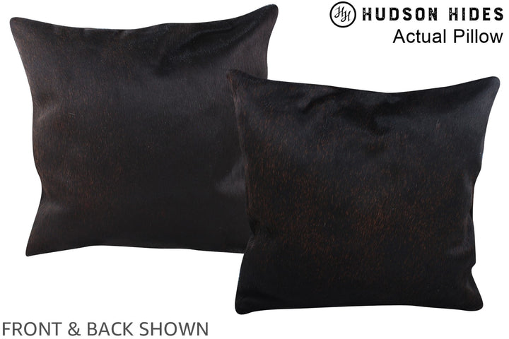 Solid Black 16"x16" Brazilian Cowhide Pillow #A13812 by Hudson Hides