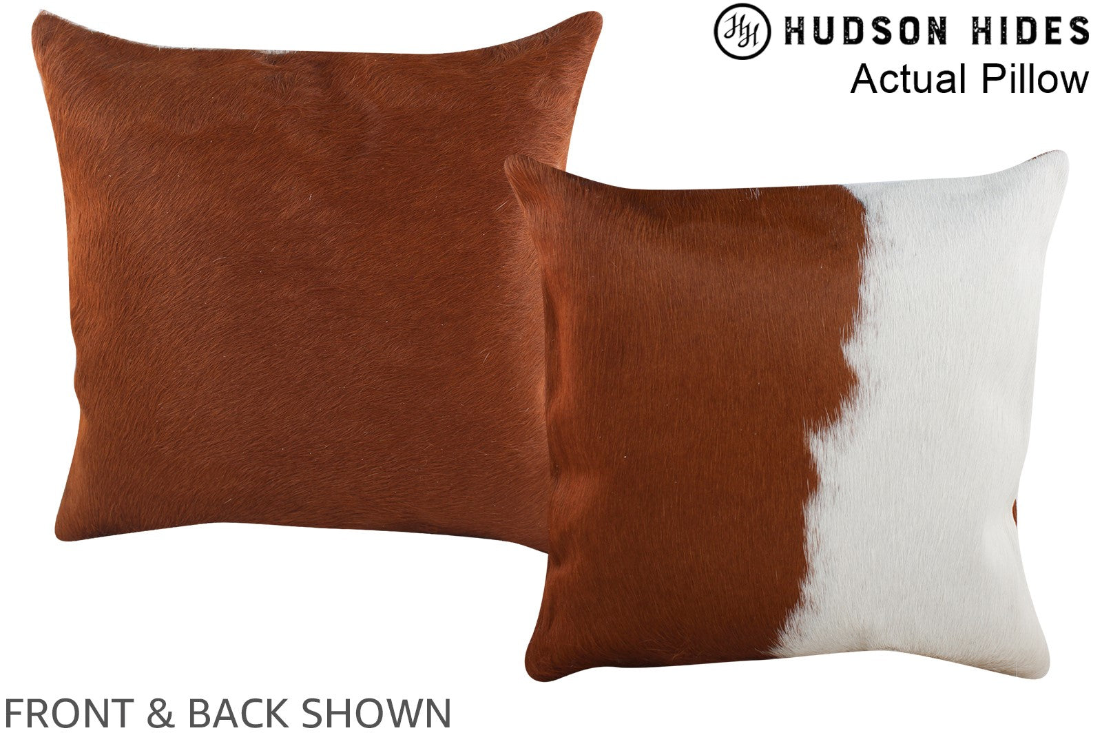 Brown and White Cowhide Pillow #A13860