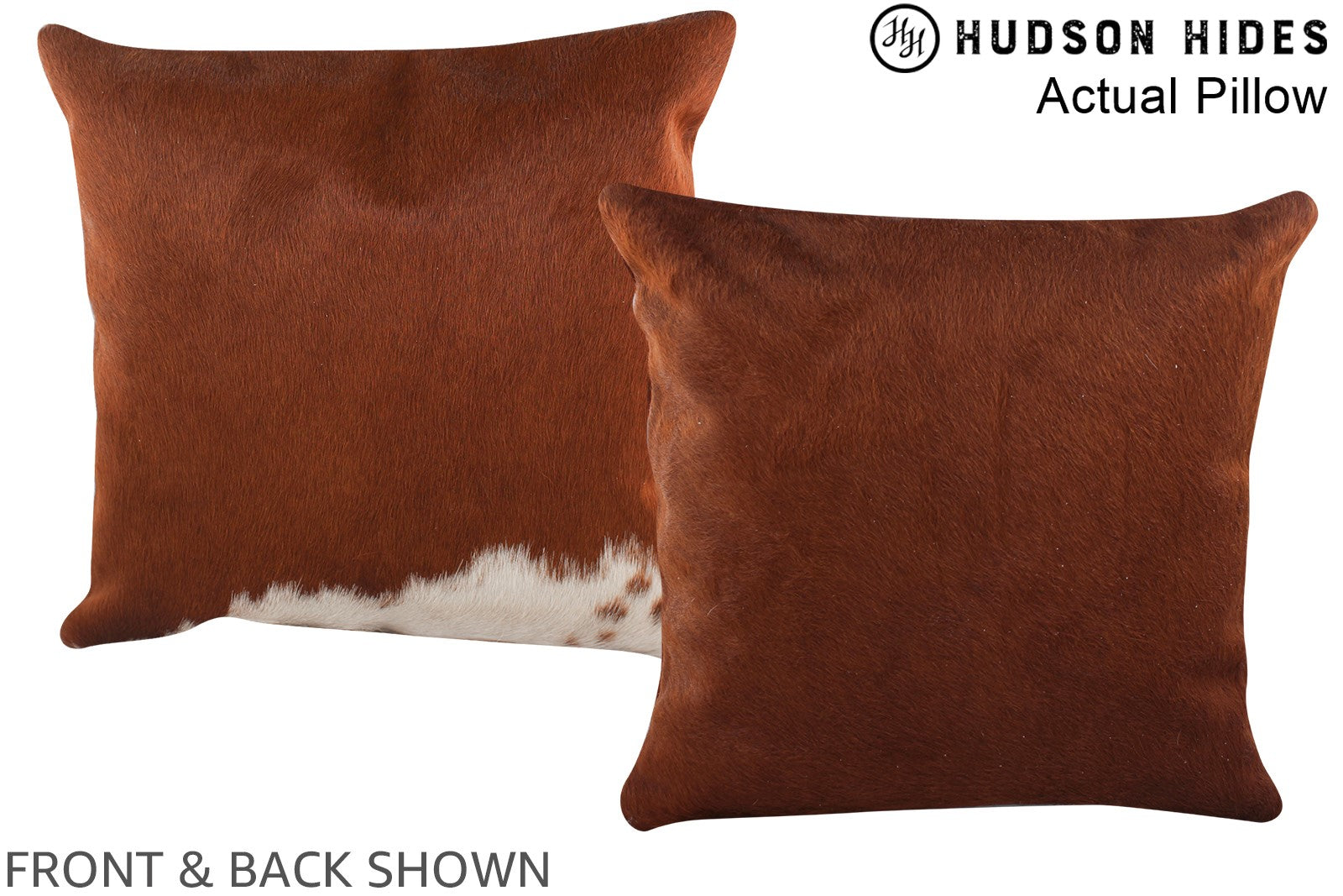 Brown and White Cowhide Pillow #A13863