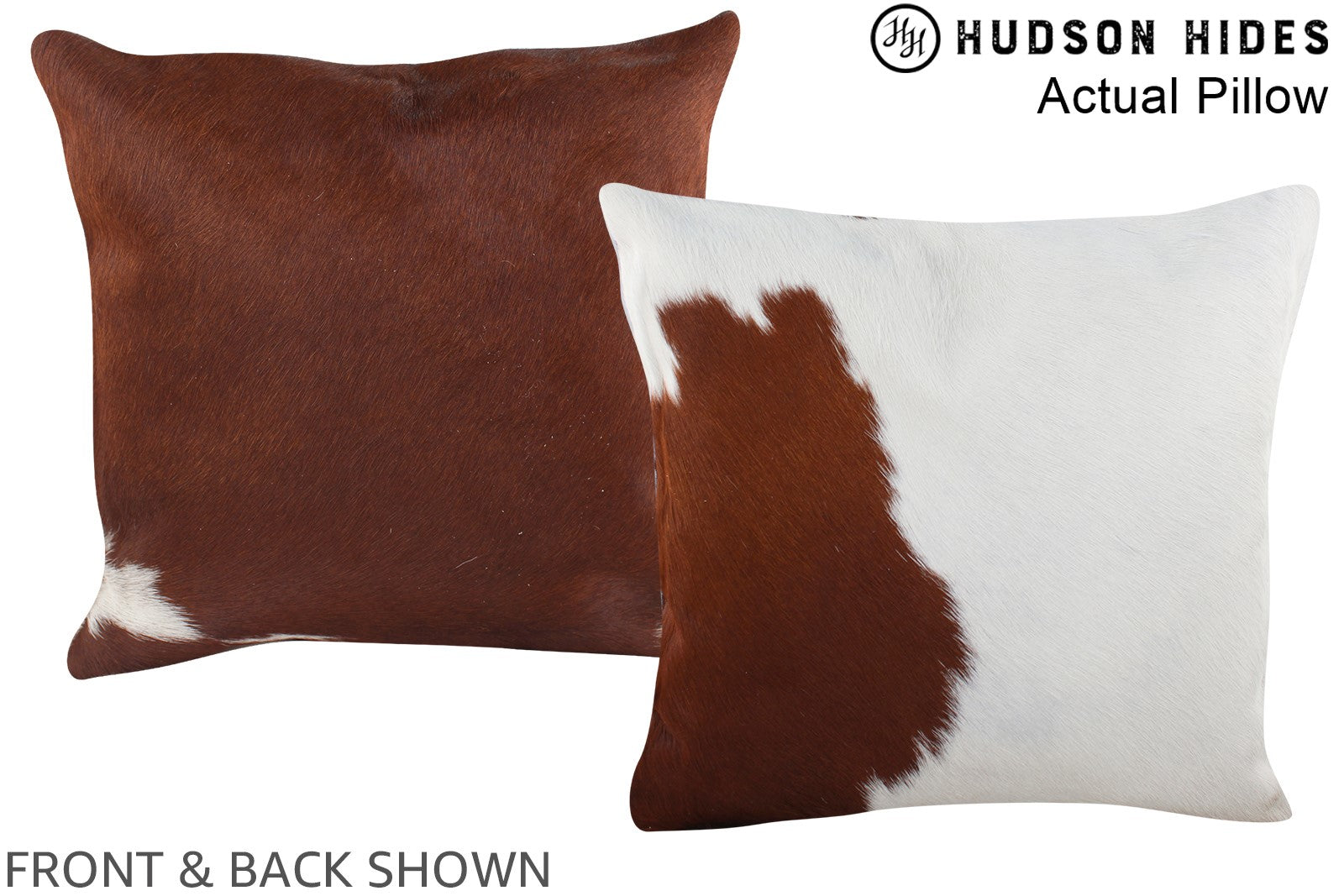 Brown and White Cowhide Pillow #A13865