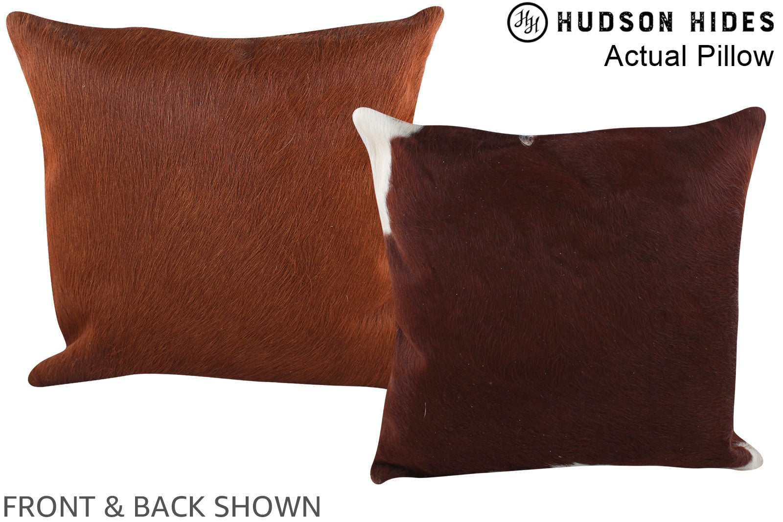 Brown and White Cowhide Pillow #A13869