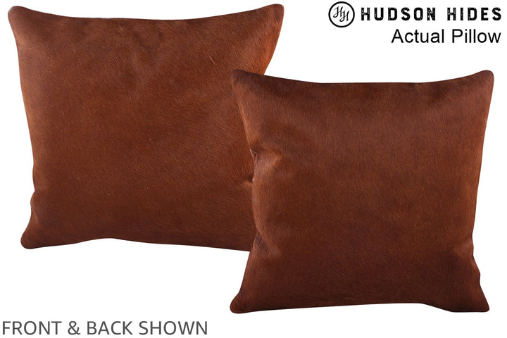 Solid Brown 16"x16" Brazilian Cowhide Pillow #A13874 by Hudson Hides