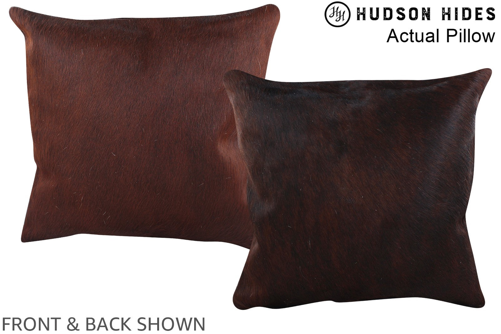 Solid Brown Cowhide Pillow #A13893