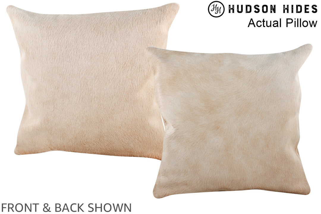 Beige 16"x16" Brazilian Cowhide Pillow #A13937 by Hudson Hides