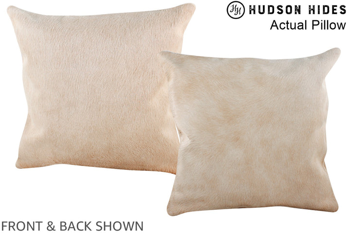 Beige 16"x16" Brazilian Cowhide Pillow #A13937 by Hudson Hides