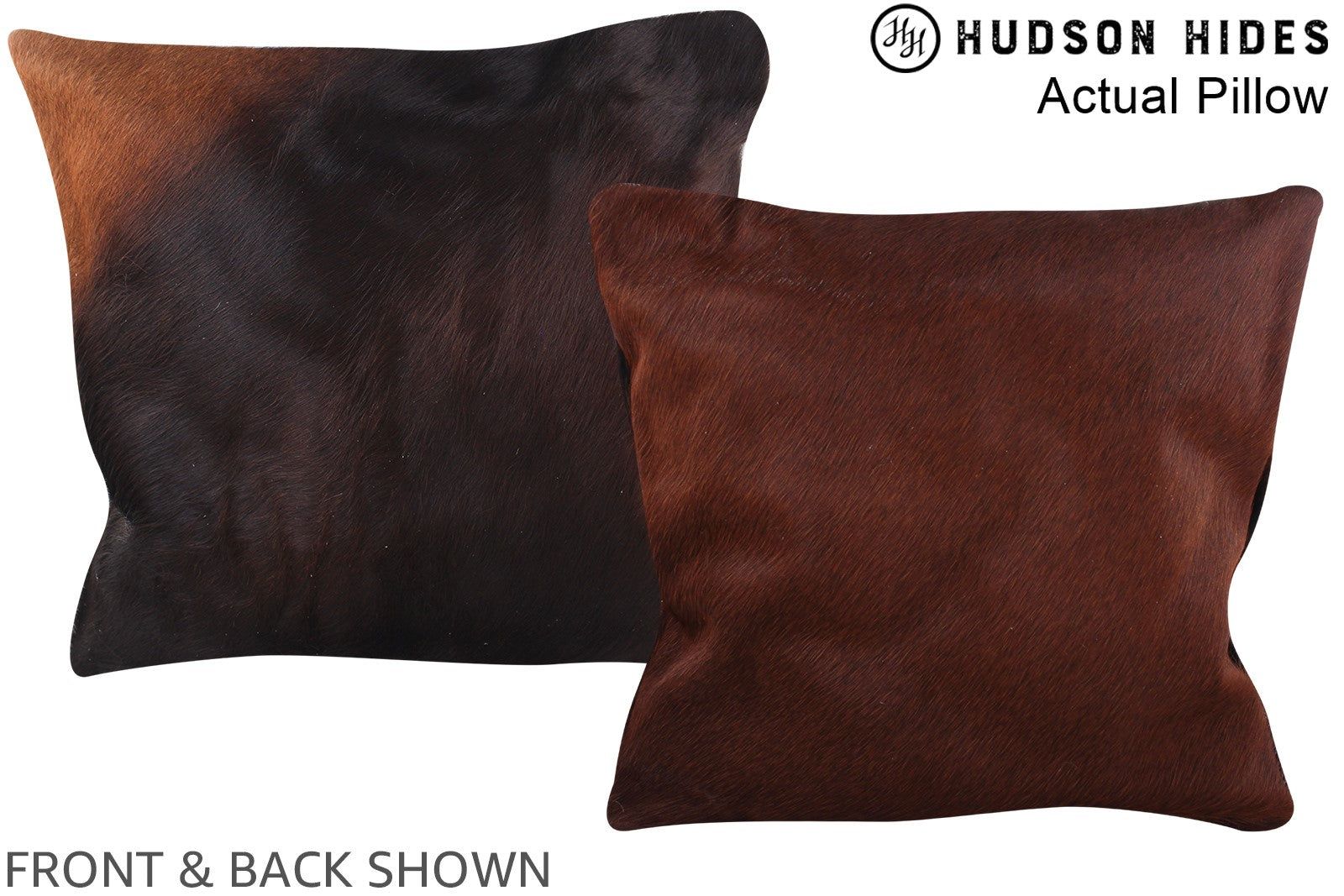 Brown with Red Cowhide Pillow #A13945