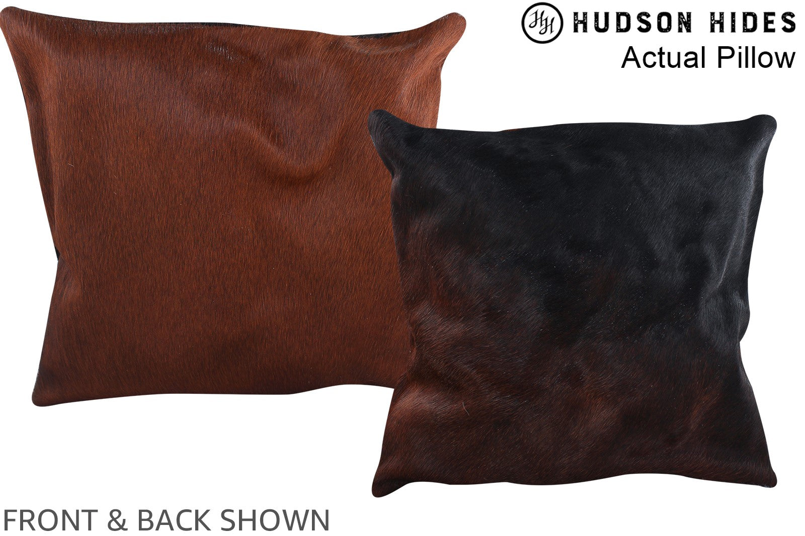 Brown with Red Cowhide Pillow #A13947