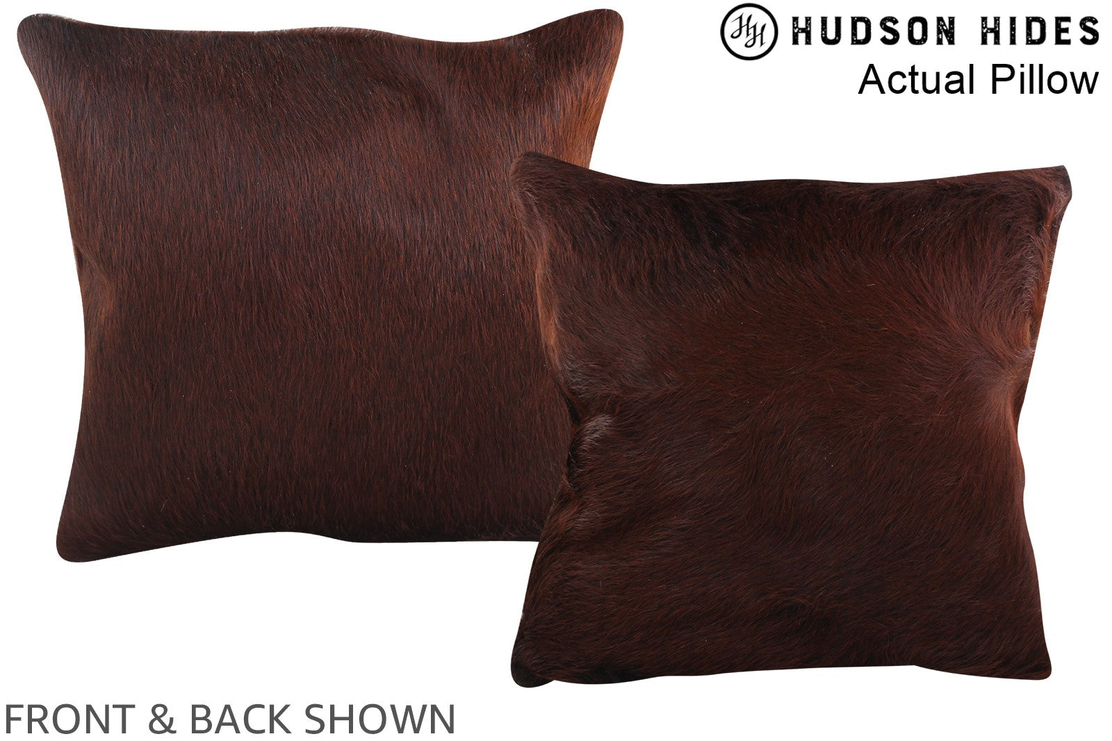 Brown with Red Cowhide Pillow #A13949