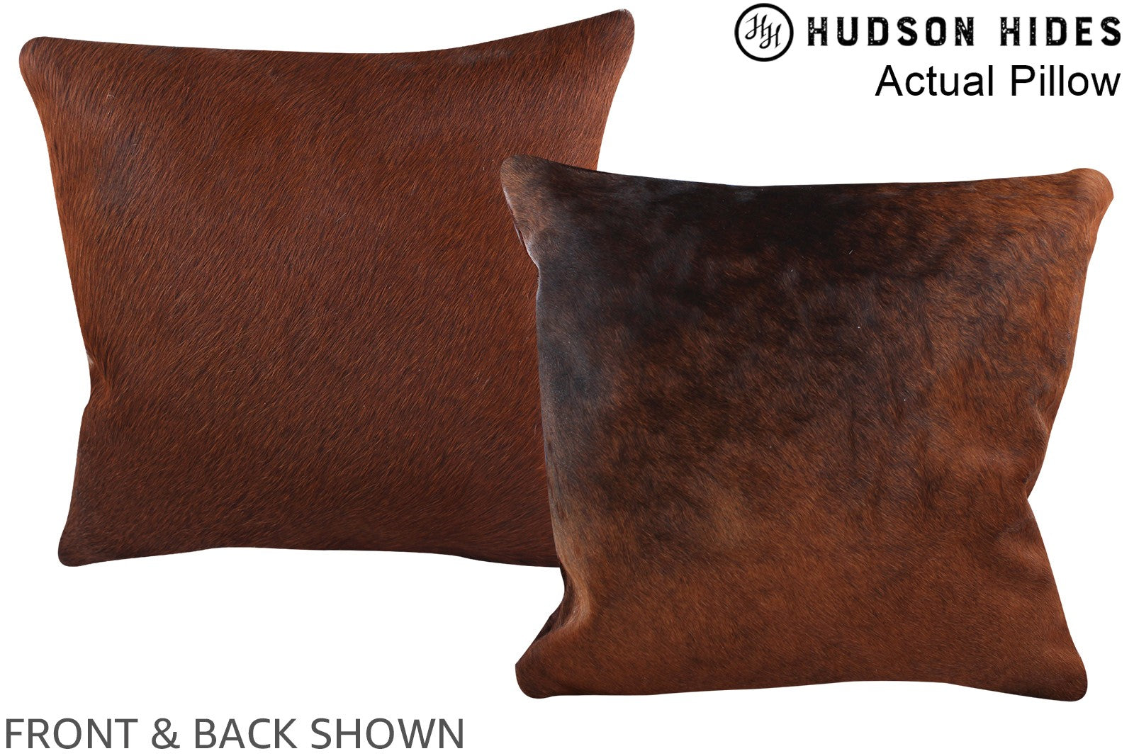 Brown with Red Cowhide Pillow #A13952