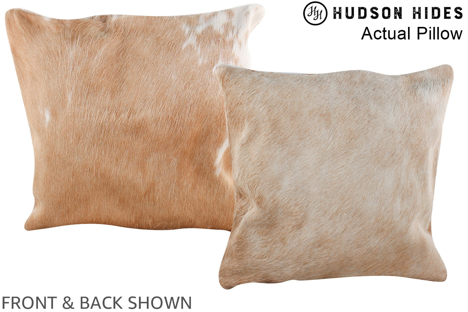Beige and White Cowhide Pillow #A13956
