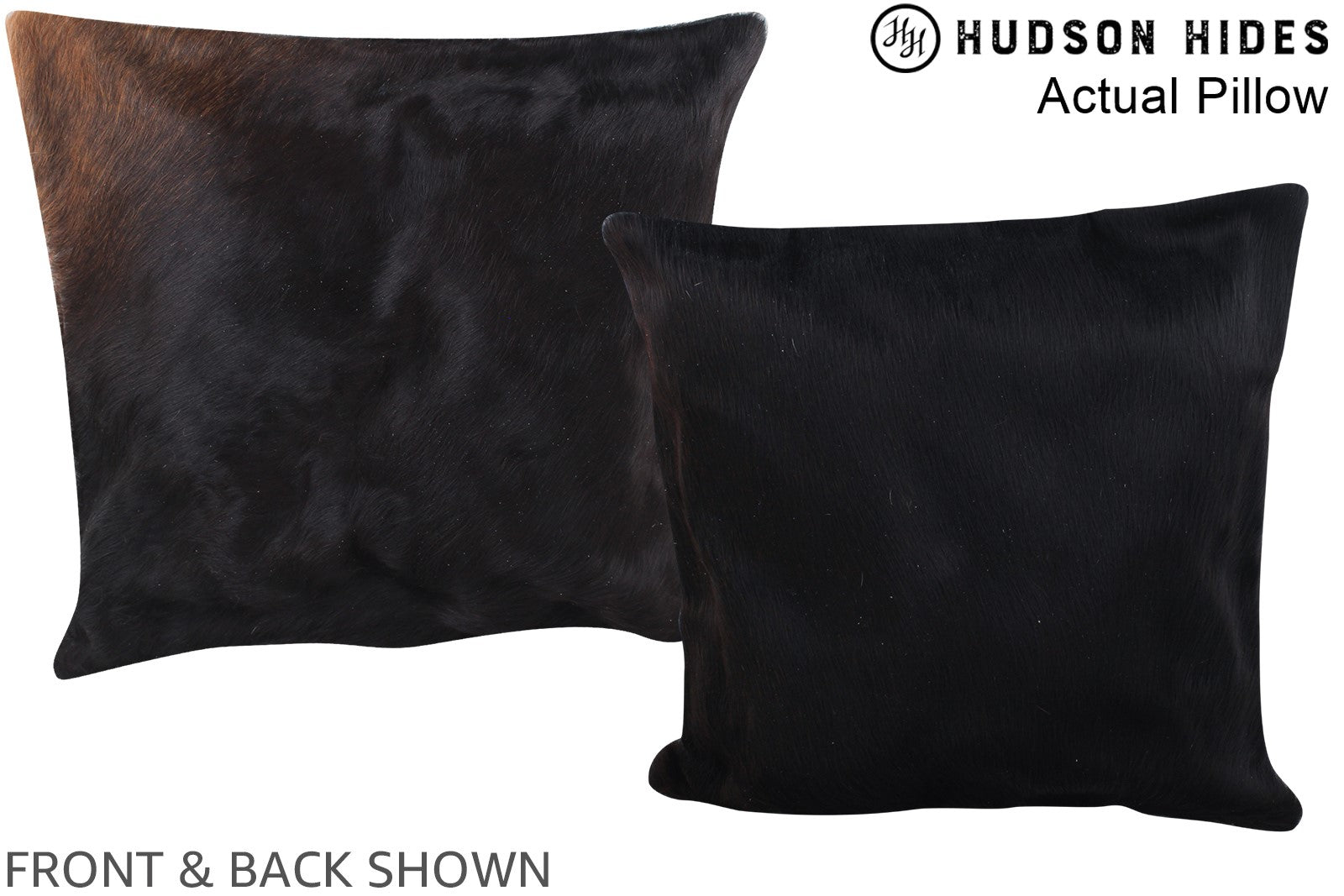 Solid Black Cowhide Pillow #A13961
