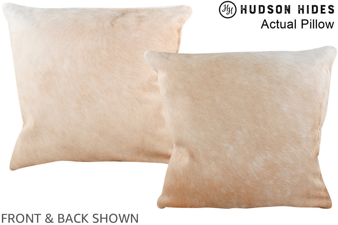 Beige 16"x16" Brazilian Cowhide Pillow #A13964 by Hudson Hides
