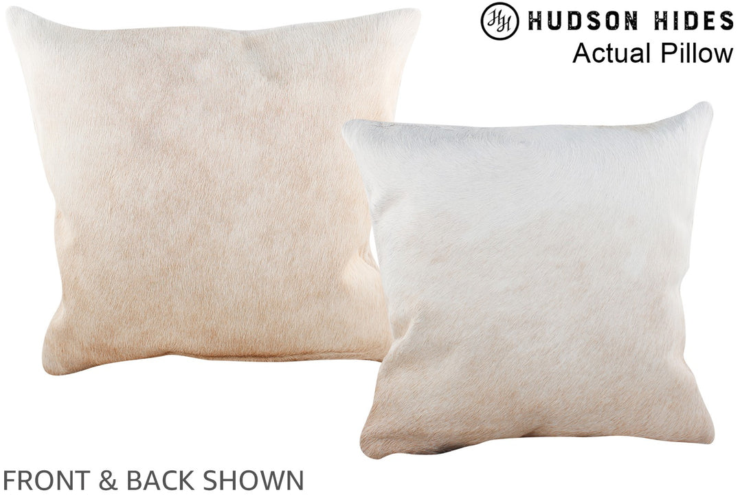Beige 16"x16" Brazilian Cowhide Pillow #A13969 by Hudson Hides