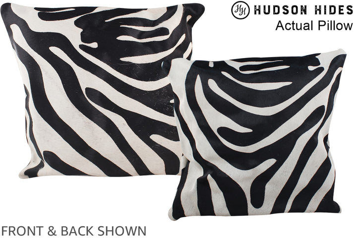 Zebra 16"x16" Brazilian Cowhide Pillow #A13970 by Hudson Hides
