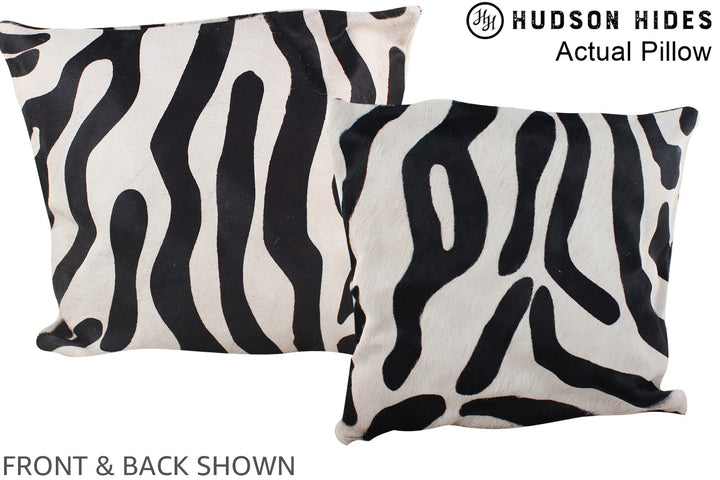 Zebra 16"x16" Brazilian Cowhide Pillow #A13972 by Hudson Hides