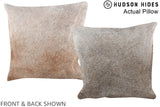Grey with Beige 16"x16" Brazilian Cowhide Pillow #A13973 by Hudson Hides