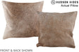 Grey with Beige 16"x16" Brazilian Cowhide Pillow #A13976 by Hudson Hides
