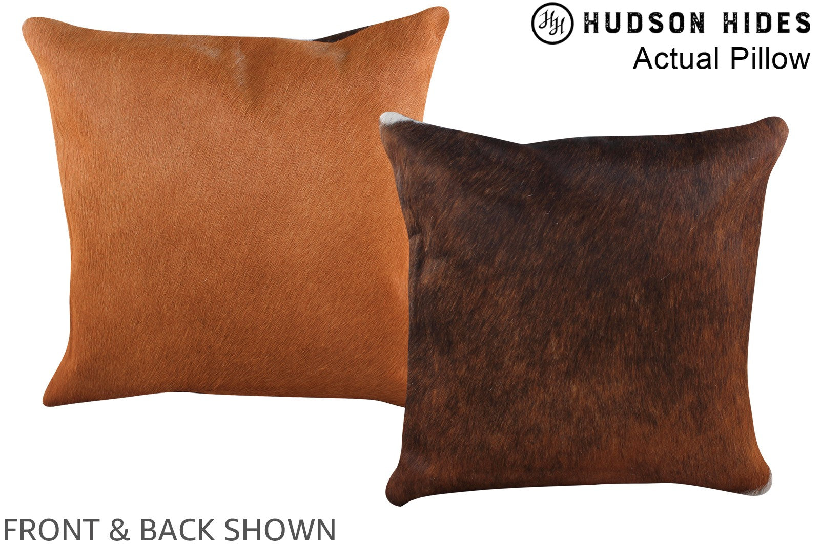 Solid Brown Cowhide Pillow #A13980
