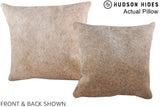Grey with Beige 16"x16" Brazilian Cowhide Pillow #A13982 by Hudson Hides