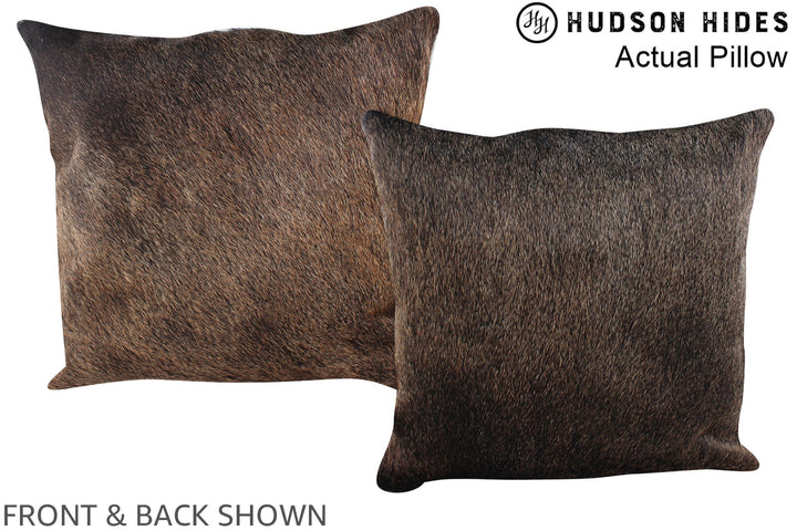 Grey with Beige 16"x16" Brazilian Cowhide Pillow #A13984 by Hudson Hides