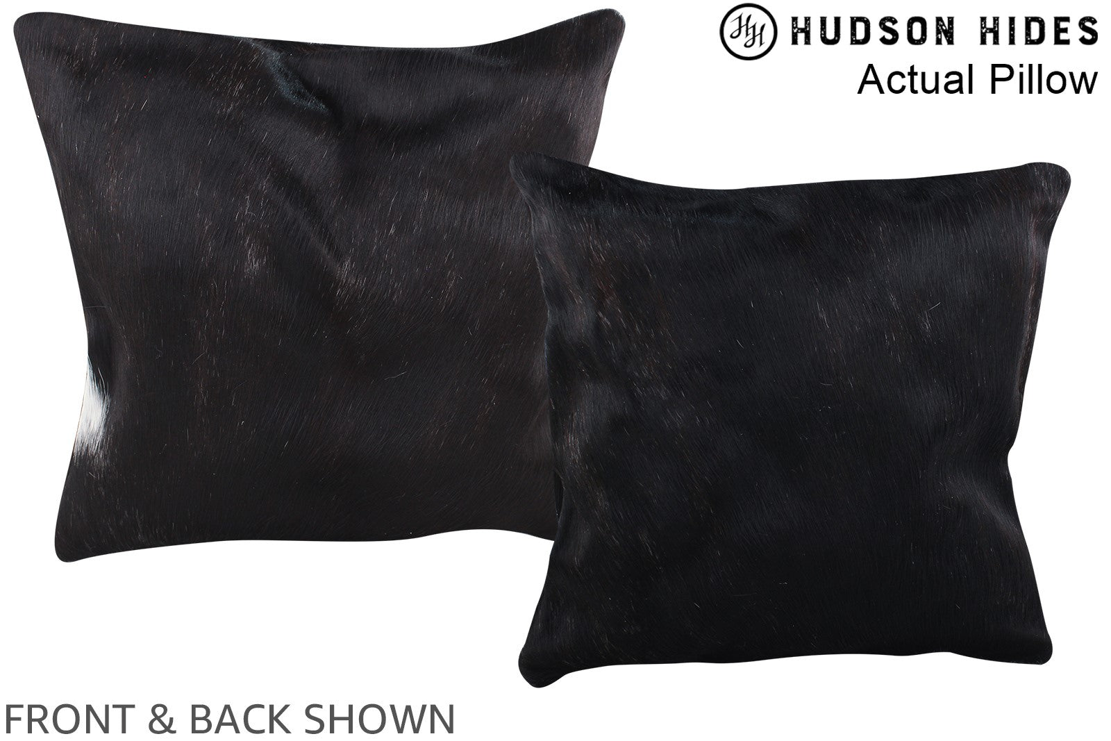 Solid Black Cowhide Pillow #A13991