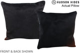 Solid Black 16"x16" Brazilian Cowhide Pillow #A13994 by Hudson Hides