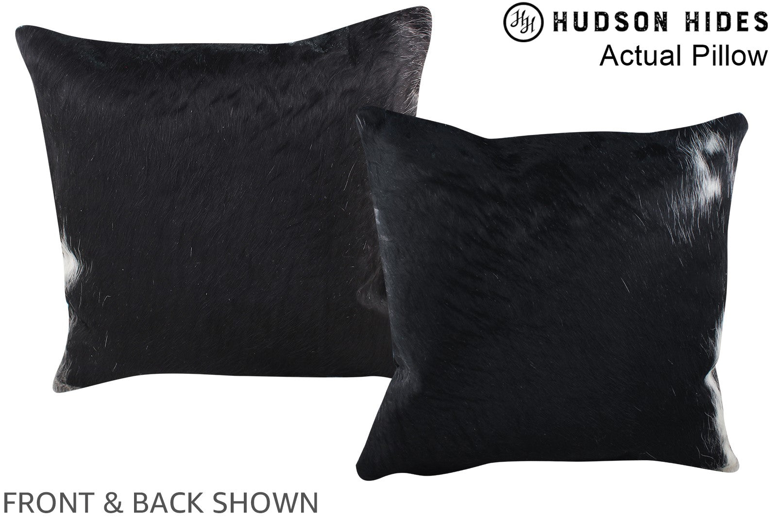 Solid Black Cowhide Pillow #A14012