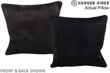 Solid Black 16"x16" Brazilian Cowhide Pillow #A14027 by Hudson Hides