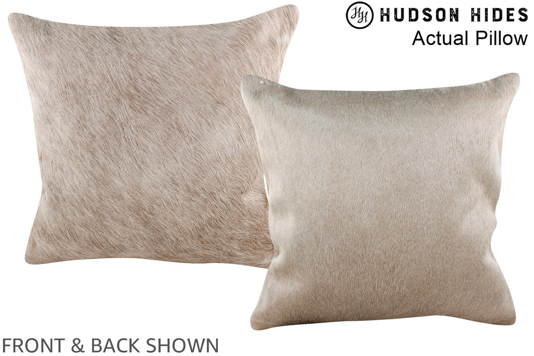 Beige 16"x16" Brazilian Cowhide Pillow #A14030 by Hudson Hides