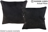Solid Black 16"x16" Brazilian Cowhide Pillow #A14044 by Hudson Hides