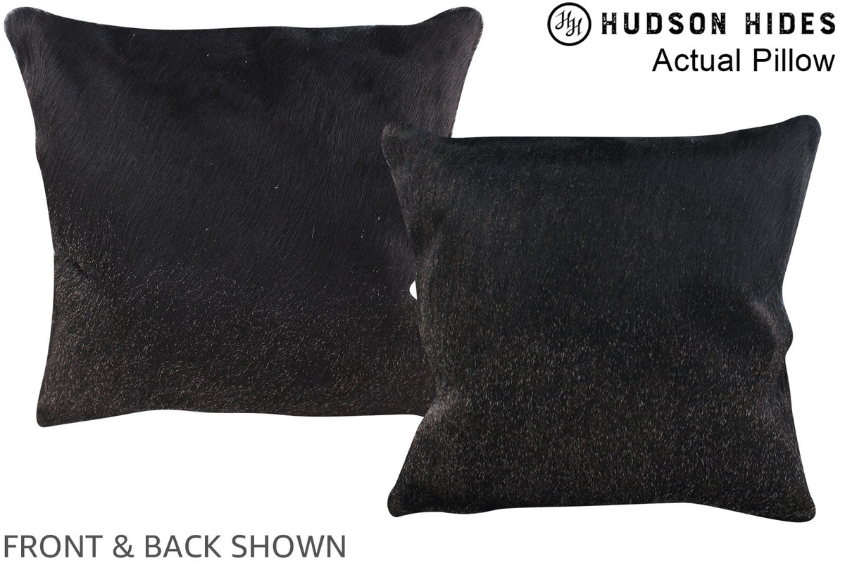 Solid Black Cowhide Pillow #A14044