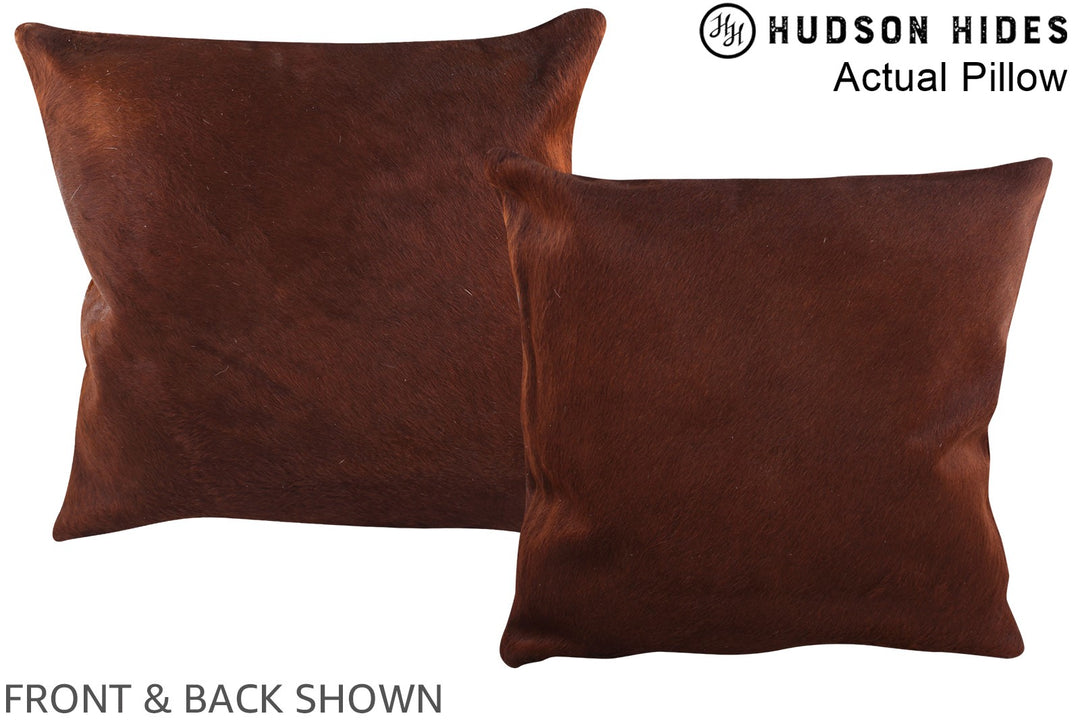 Solid Brown 16"x16" Brazilian Cowhide Pillow #A14051 by Hudson Hides