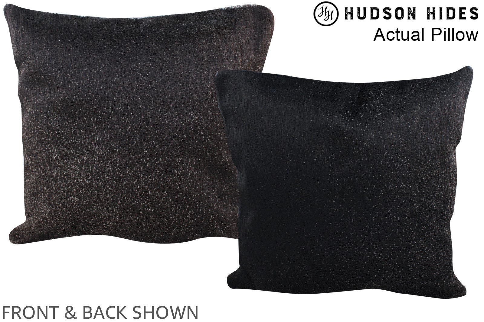 Solid Black Cowhide Pillow #A14052