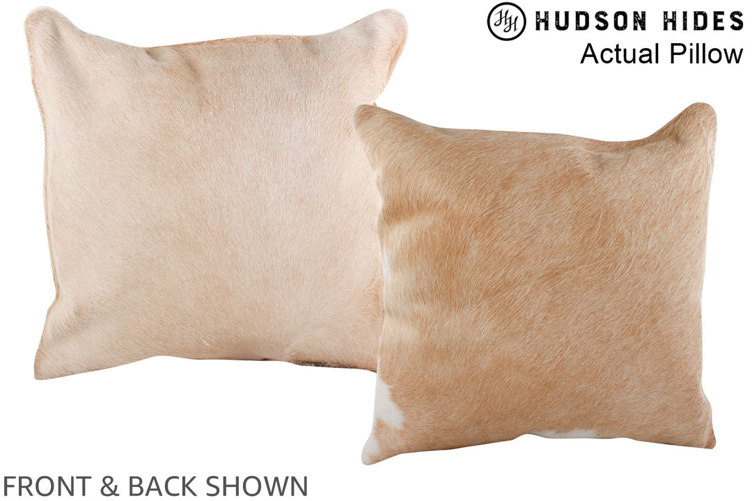 Beige 16"x16" Brazilian Cowhide Pillow #A14053 by Hudson Hides