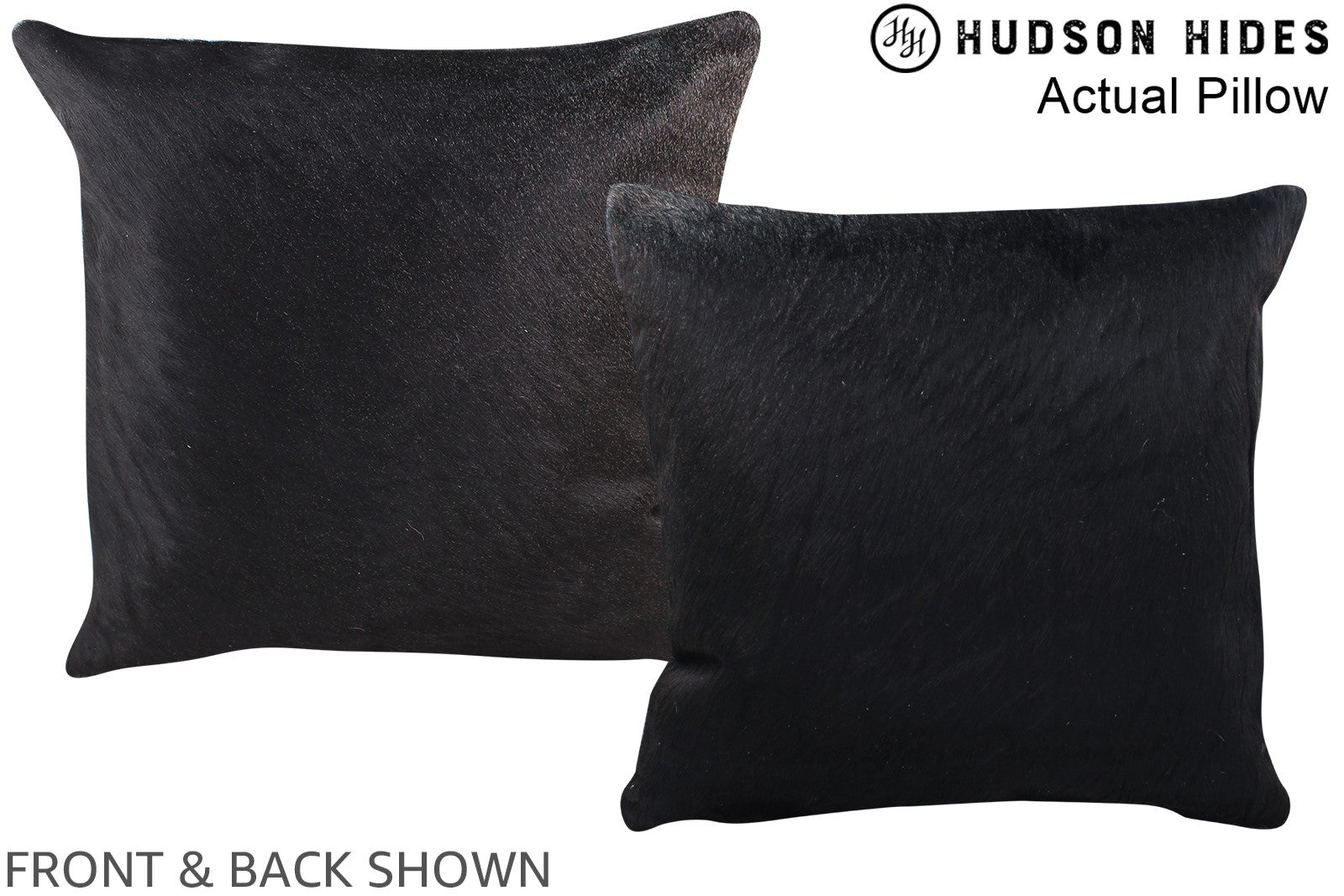 Solid Black Cowhide Pillow #A14056
