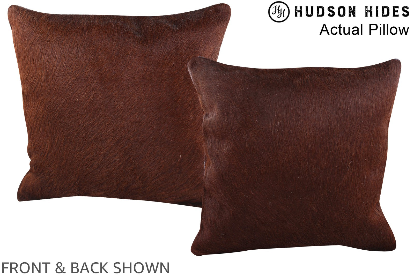 Solid Brown Cowhide Pillow #A14069