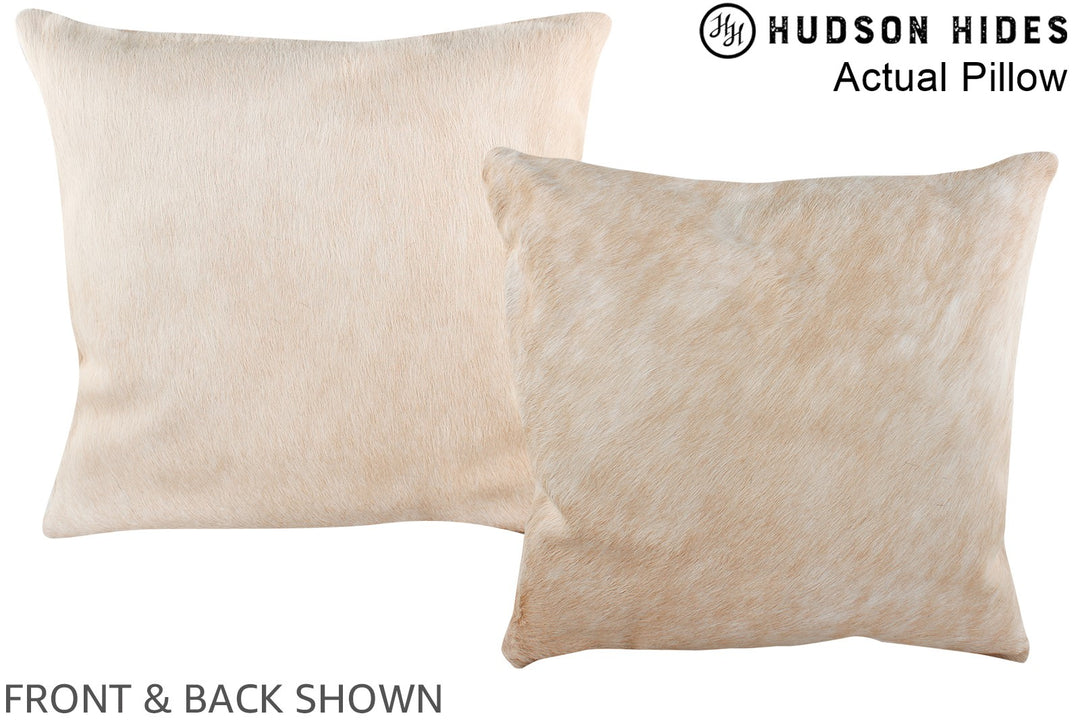 Beige 16"x16" Brazilian Cowhide Pillow #A14086 by Hudson Hides