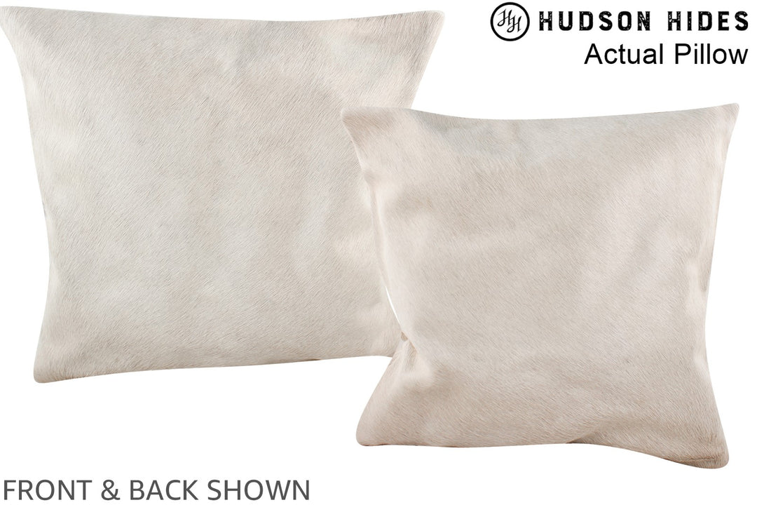 Champagne 16"x16" Brazilian Cowhide Pillow #A14096 by Hudson Hides