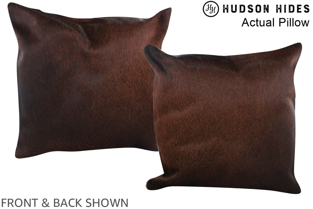 Chocolate 20"x20" Brazilian Cowhide Pillow #A14273 by Hudson Hides