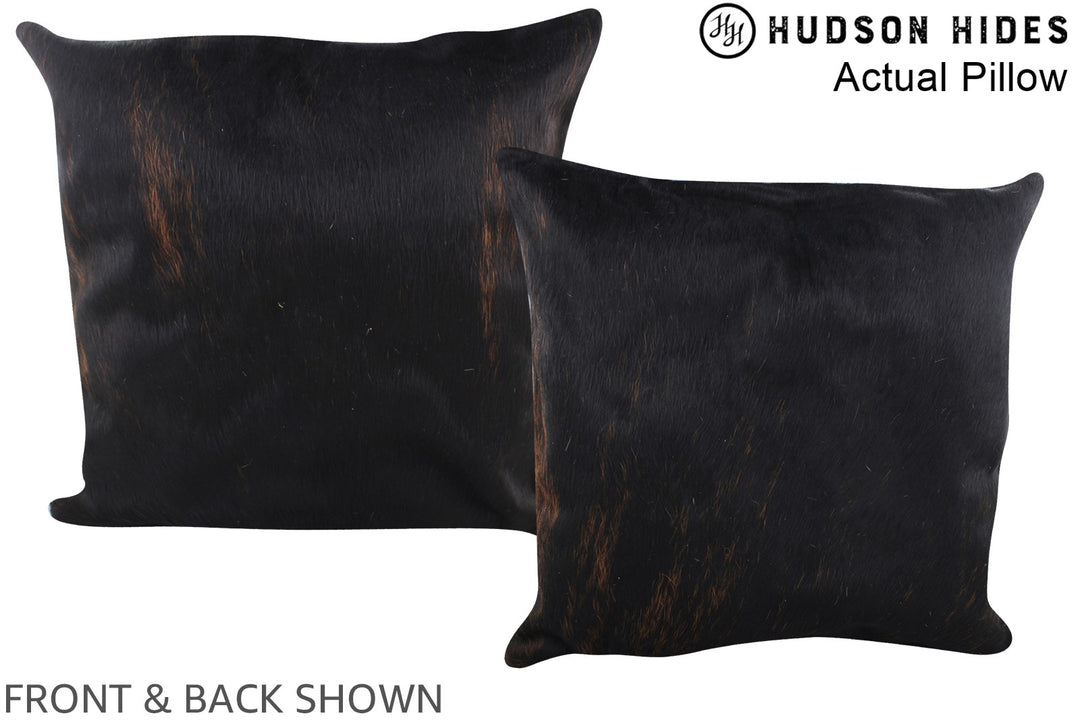 Dark Brindle 20"x20" Brazilian Cowhide Pillow #A14289 by Hudson Hides