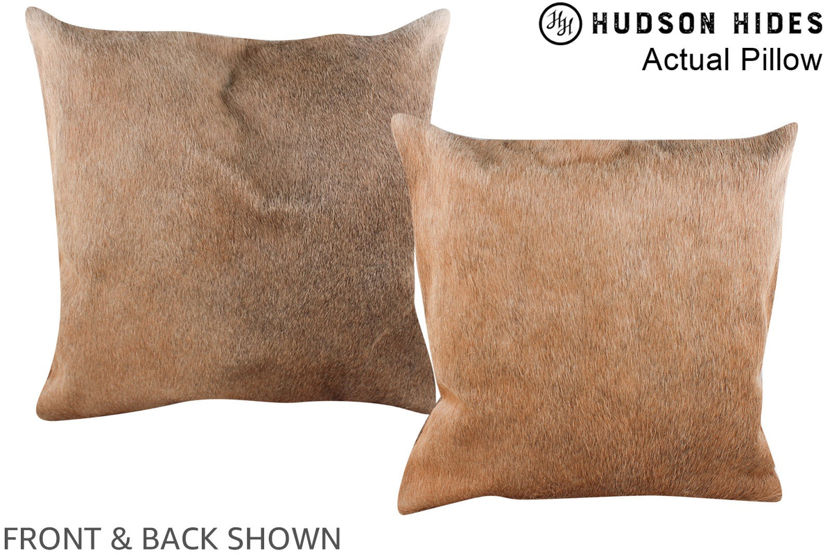 Grey with Beige Cowhide Pillow #A14298