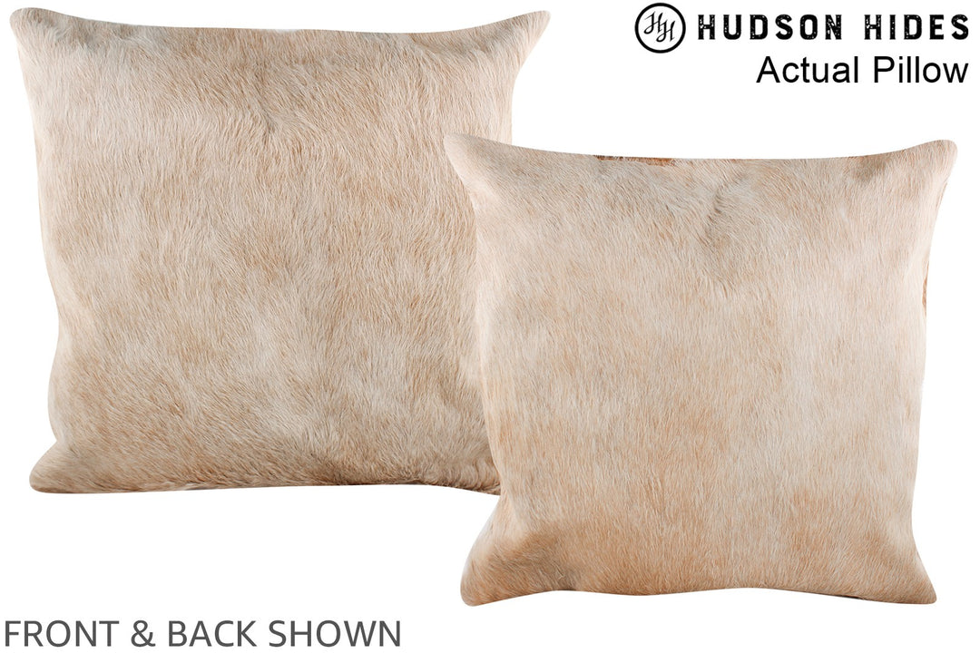 Beige 20"x20" Brazilian Cowhide Pillow #A14301 by Hudson Hides
