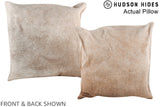 Grey with Beige 20"x20" Brazilian Cowhide Pillow #A14325 by Hudson Hides