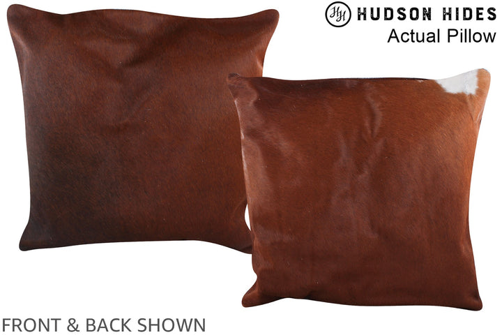 Solid Brown 20"x20" Brazilian Cowhide Pillow #A14351 by Hudson Hides