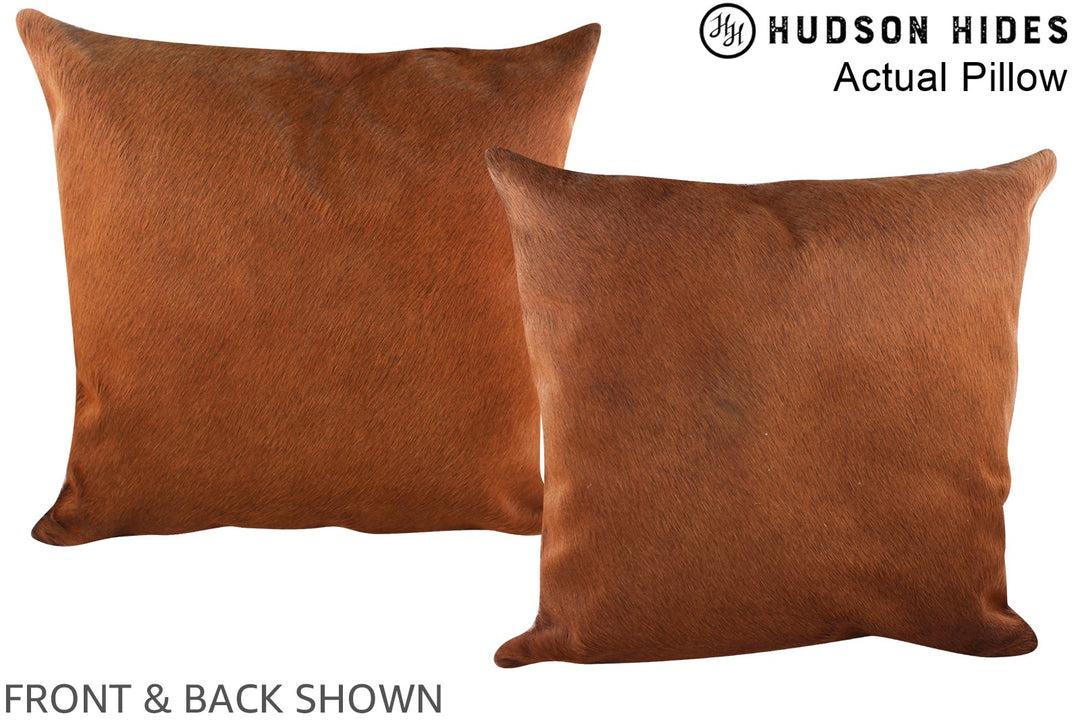 Solid Brown 20"x20" Brazilian Cowhide Pillow #A14362 by Hudson Hides